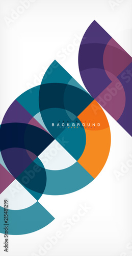 Minimal circle abstract background design, multicolored template for business or technology presentation or web brochure cover layout, wallpaper