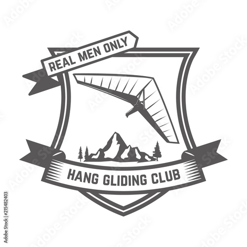 Hang gliding club emblems template. Design element for sign, badge, t shirt, poster.