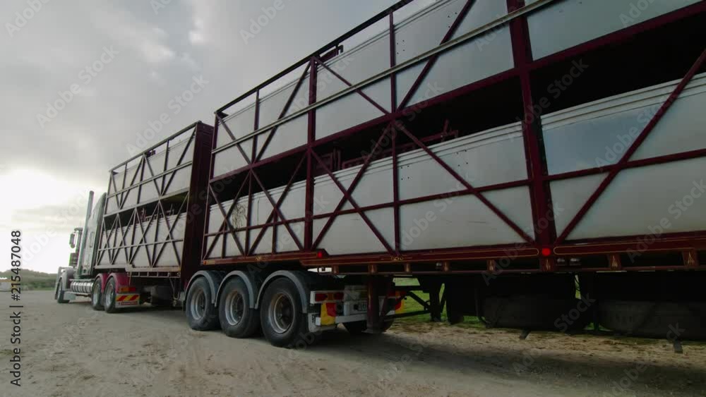 Rear of cattle truck leaving stockyards for shipping - Portland, Victoria, Australia. Rear of cattle truck leaving stockyards for shipping - Portland, Victoria, Australia.