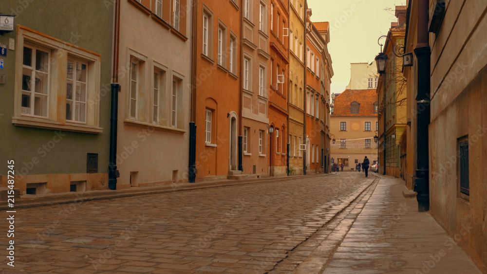 Naklejka premium empty street in the old town