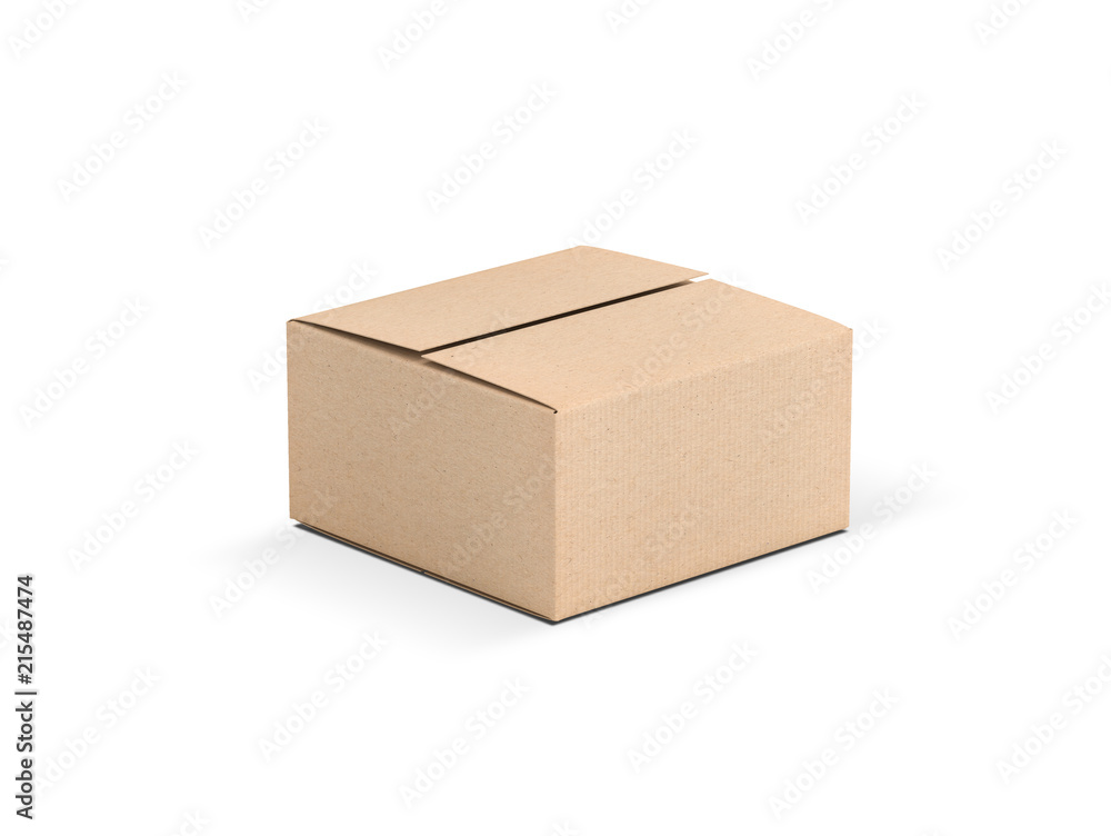 Mockup of brown Cardboard box isolated on white Mockup of brown Cardboard box isolated on white
