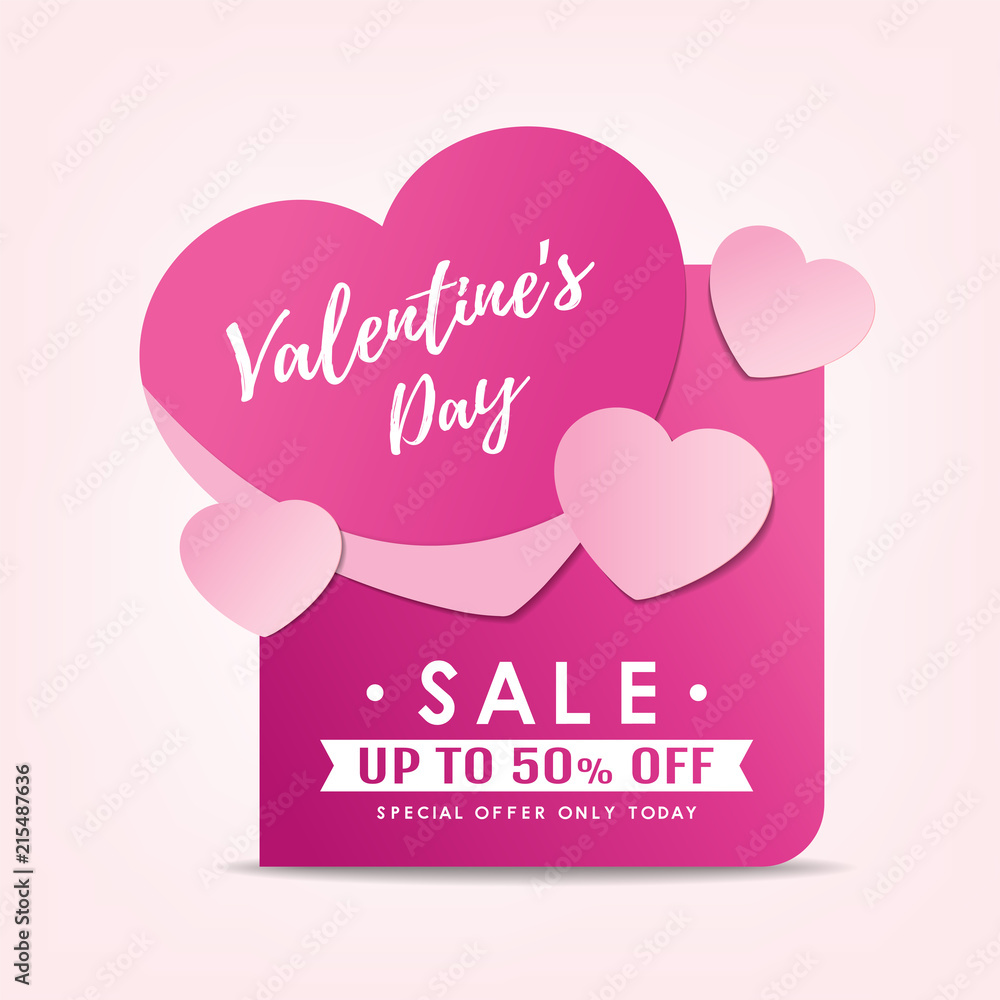 valentine's concept- sale tag and banner vector design