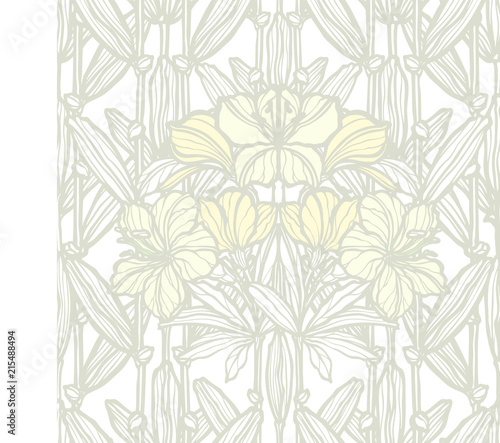 Floral seamless pattern. Flowers lilly illustration © polina21