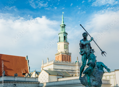 magnificent ancient architecture in the style of the Renaissance. Colorful and so different buildings of the ancient city of Poznan.