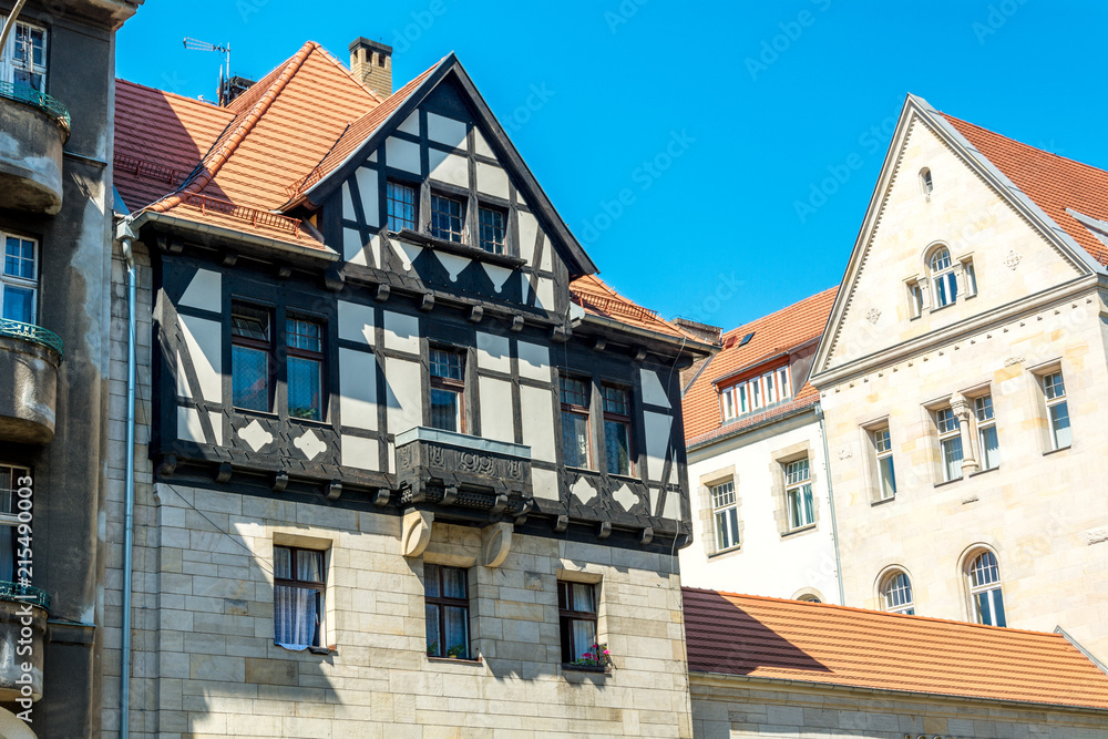 magnificent ancient architecture in the style of the Renaissance. Colorful and so different buildings of the ancient city of Poznan. magnificent ancient architecture in the style of the Renaissance. Colorful and so different buildings of the ancient city of Poznan.