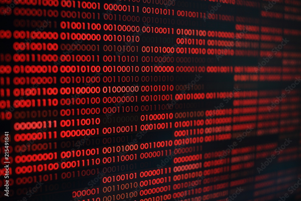 red binary code. computer technology background. red binary code ...
