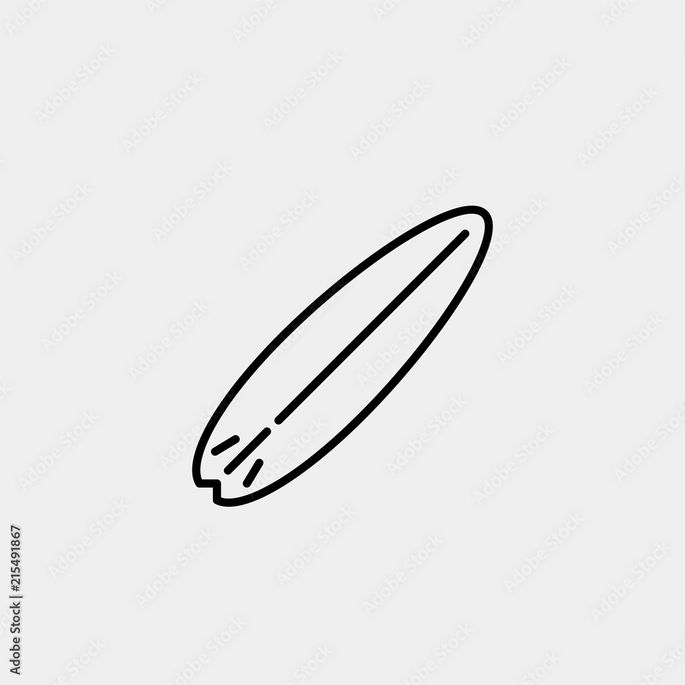 Surfing board Icon Vector Surfing board Icon Vector