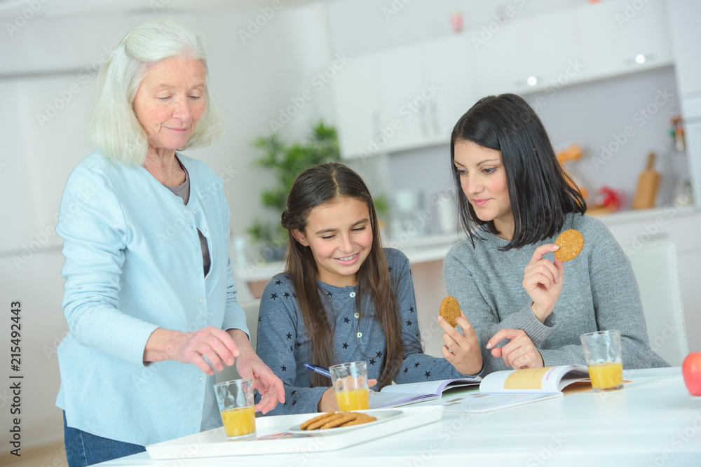 three generation of girls in the family three generation of girls in the family