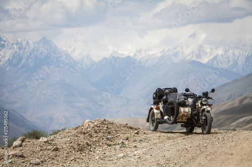 Sidecar riding in the mountains