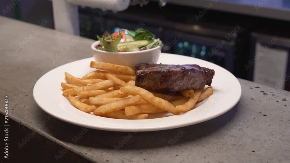 Steak and chips at traditonal Australian pub. Counter meal serving. Steak and chips at traditonal Australian pub. Counter meal serving.