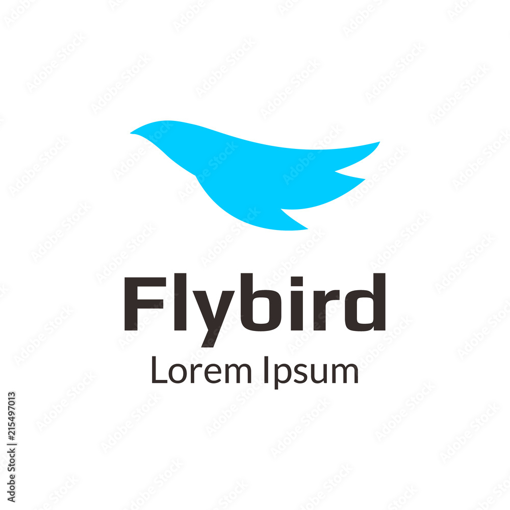 Bird flying logo with blue color