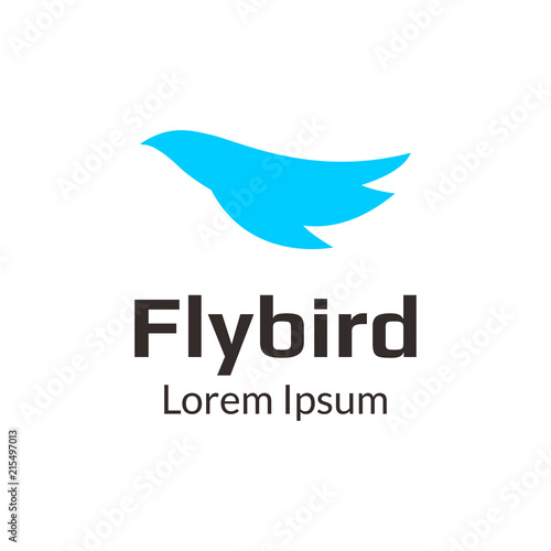 Bird flying logo with blue color
