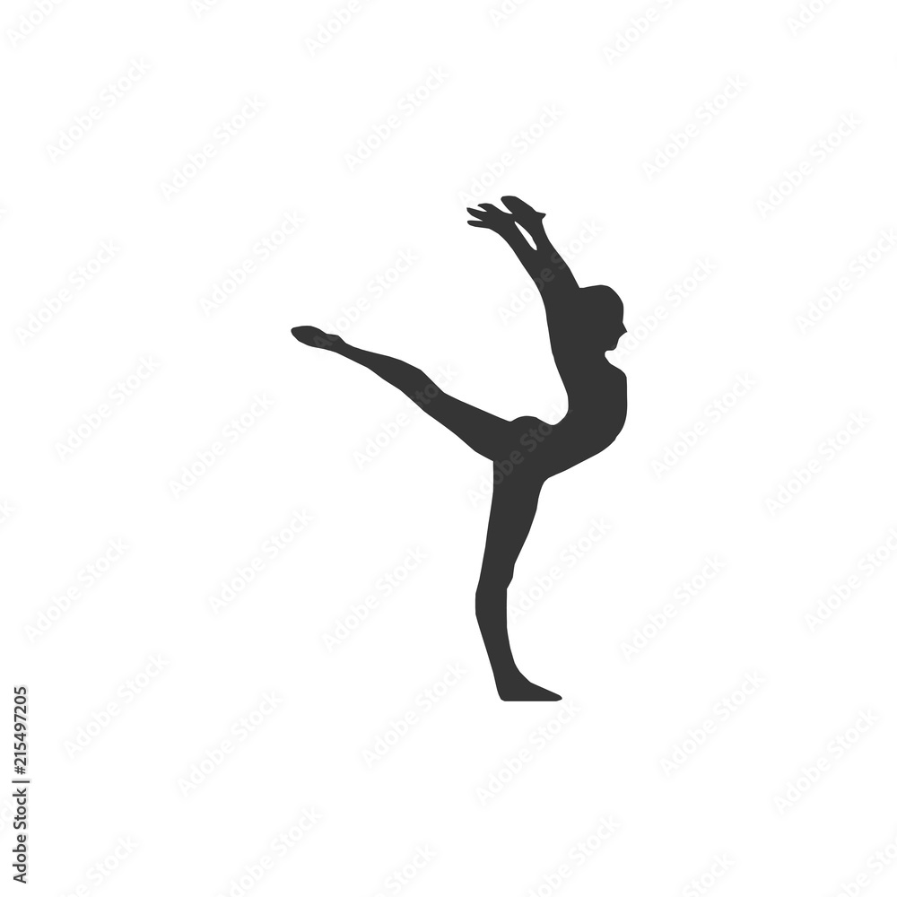 Woman dance shape Icon Vector