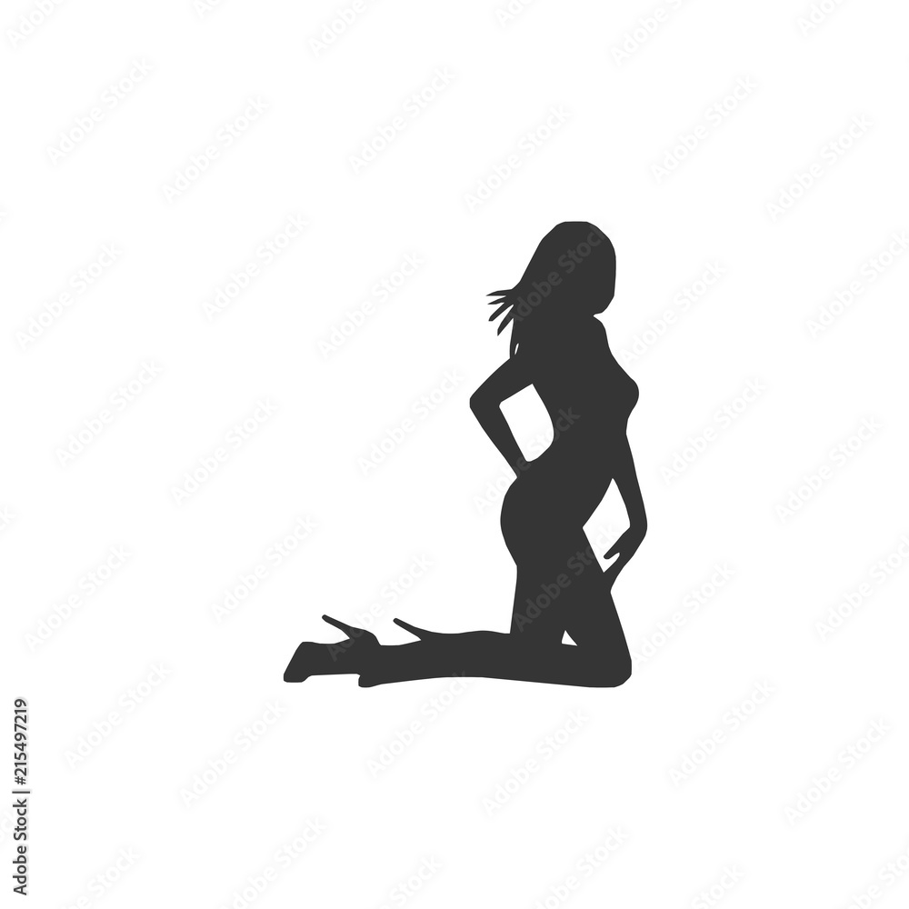 Hot woman dancing shape icon vector Hot woman dancing shape icon vector