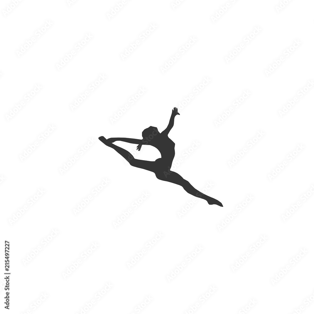 Woman dance shape Icon Vector