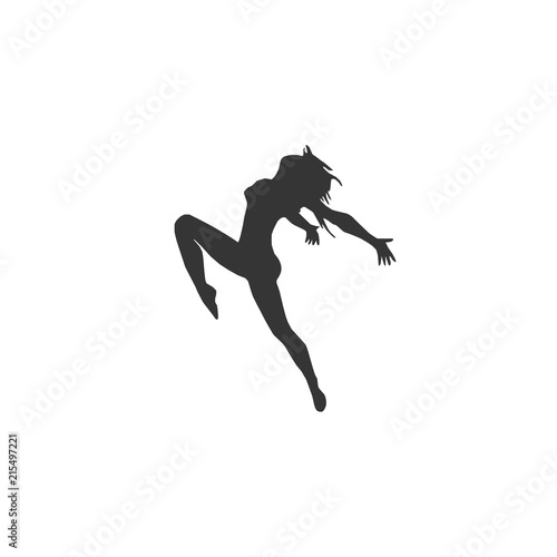 Hot woman dancing shape icon vector