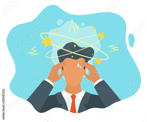 businessman having trouble with thinking
