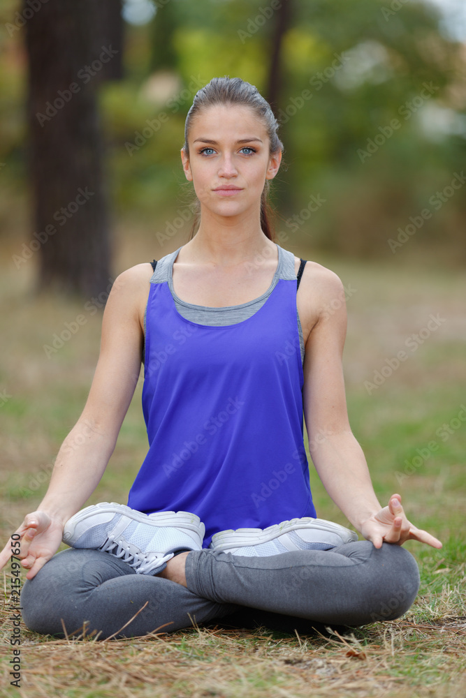 woman doing zen yoga position