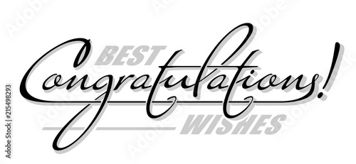 Underscore handwritten text "Congratulations". Underline hand drawn calligraphy lettering