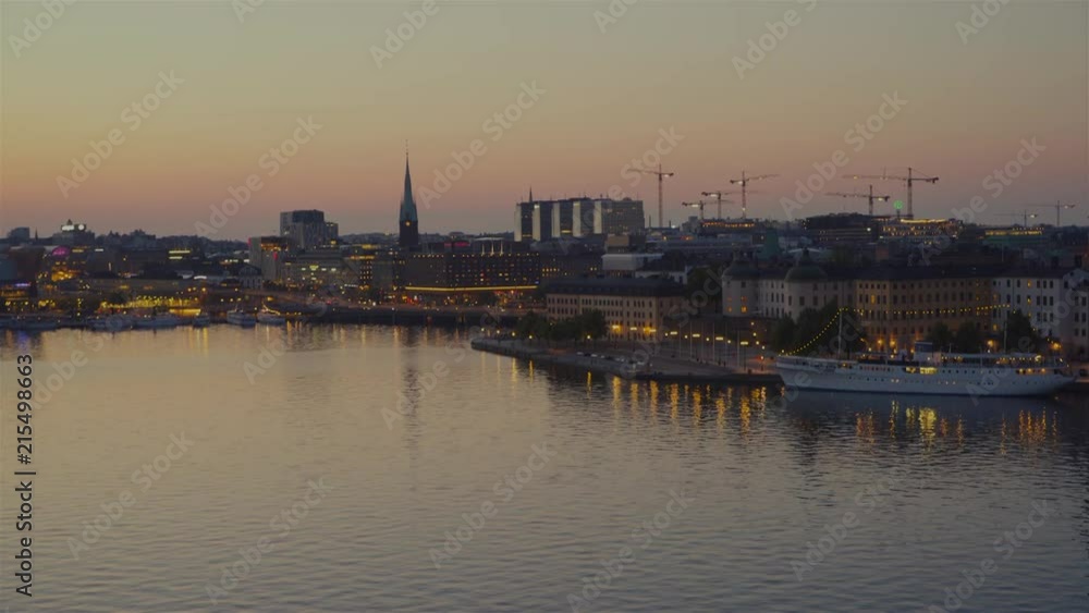 Stockholm's Old Town Coastline At Sunset Stockholm's Old Town Coastline At Sunset