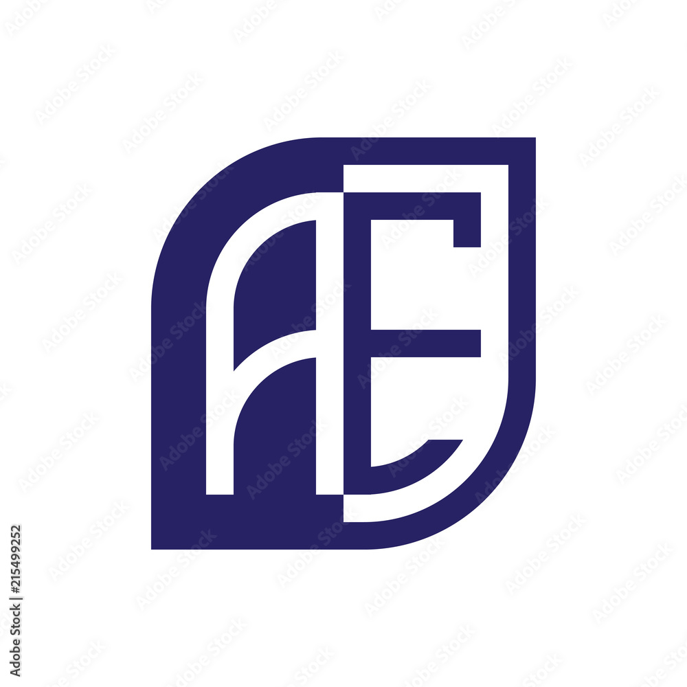 initial letter ae emblem logo negative space initial letter ae emblem logo negative space