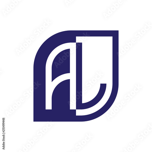 initial letter al emblem logo negative space