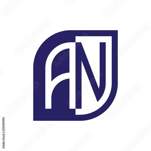 initial letter an emblem logo negative space
