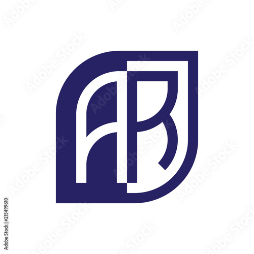 initial letter ar emblem logo negative space
