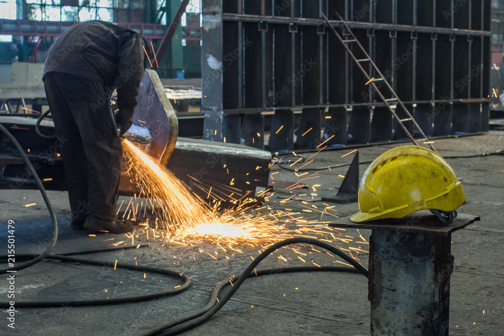 Industrial steel welder in factory technical. Industrial steel welder in factory technical.