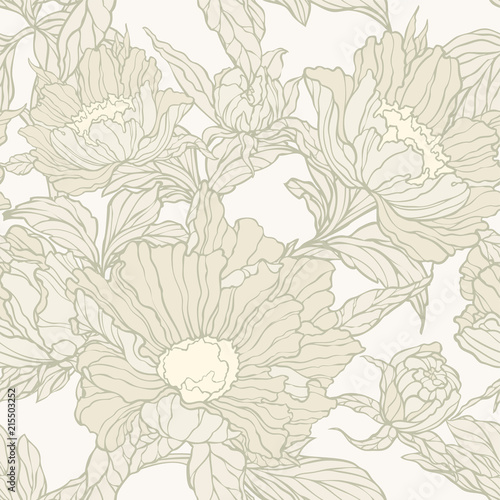 Floral seamless pattern. Flowers roses illustration