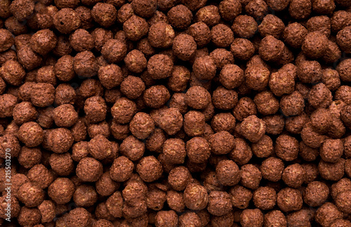 Obraz na płótnie Chocolate breakfast cereal balls background
