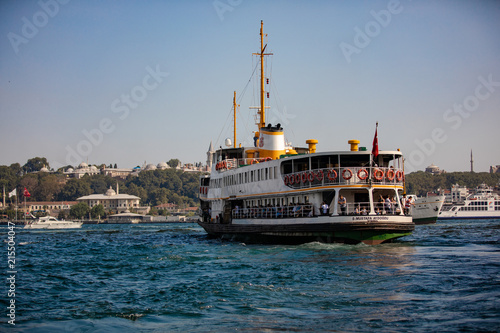 28.07.2018 Istanbul City Ferry Departure at Karaköy Port