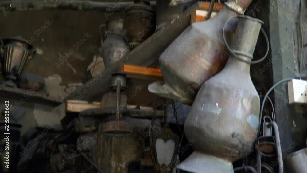 Traditional tinsmith workshop. 4K Traditional tinsmith workshop. 4K