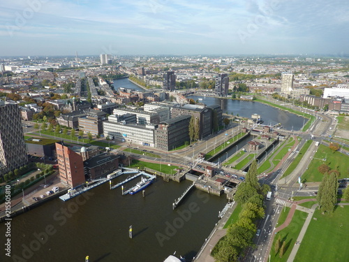 Fototapeta Naklejka Na Ścianę i Meble -  Rotterdam city view out off the sky