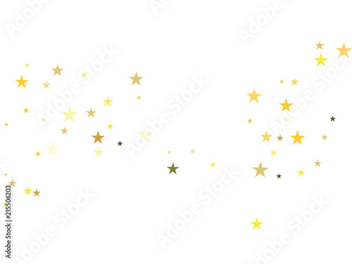 Gold Stars Confetti Vector Magic Cosmic Light Garland. Christmas Birthday Party Scatter Gamour Sparkles Glowing Celebration Decoration. Noble Rich New Year Holiday Premium Texture Star Dust Explosion. photo