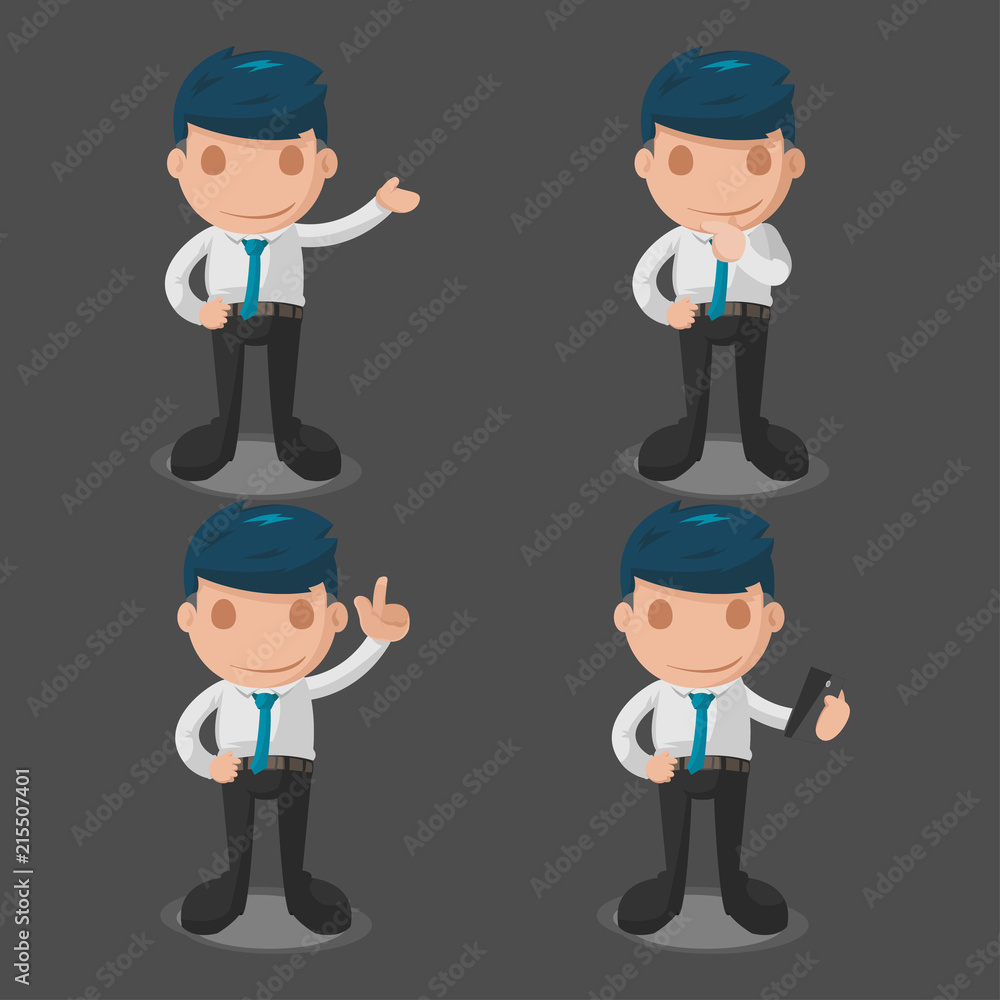 Man Business Cartoon Illustration Set Vector Man Business Cartoon Illustration Set Vector