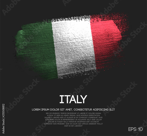 Italy Flag Made of Glitter Sparkle Brush Paint Vector photo