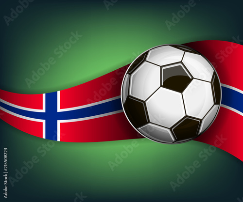Illustration with soccet ball and flag of Norway
