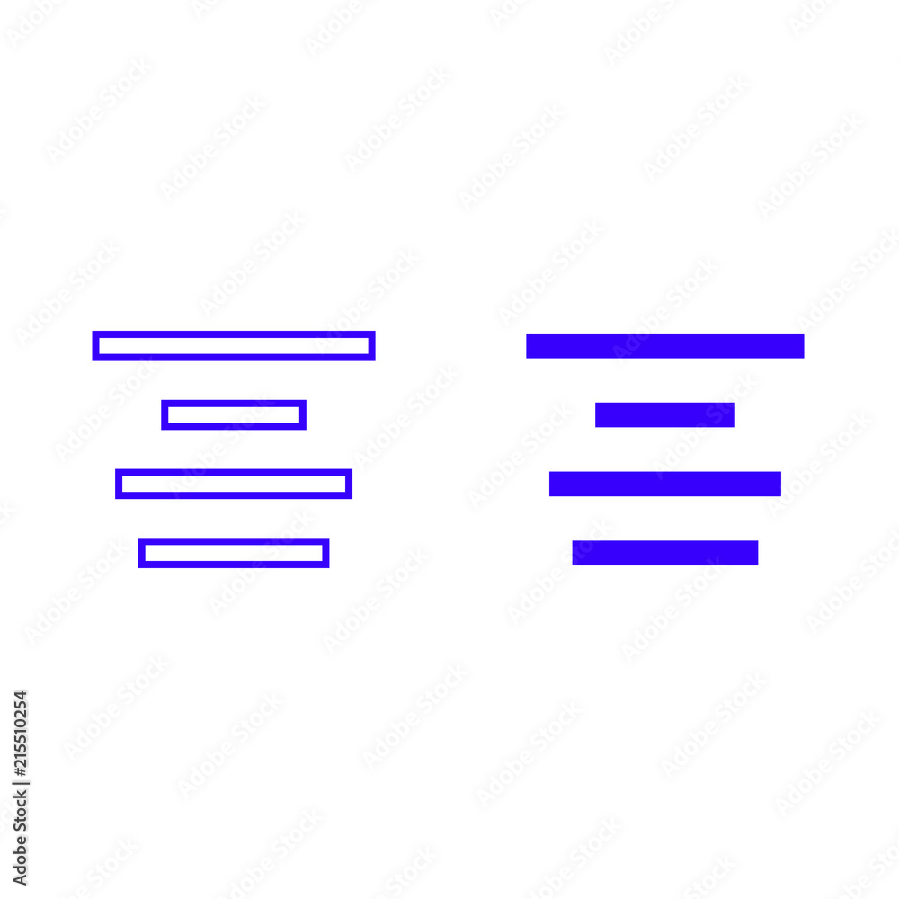 Align center vector icon isolated on background. Trendy sweet symbol. Logo illustration Align center vector icon isolated on background. Trendy sweet symbol. Logo illustration