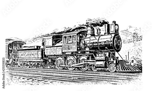 Vintage Steam Train Illustration