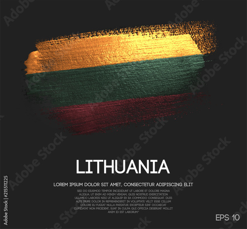 Lithuania Flag Made of Glitter Sparkle Brush Paint Vector photo