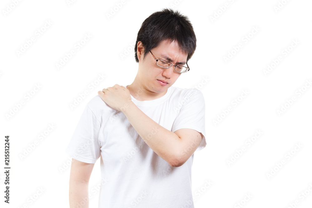 man with a shoulder pain man with a shoulder pain