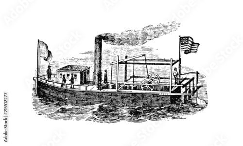 Vintage Tugboat Illustration