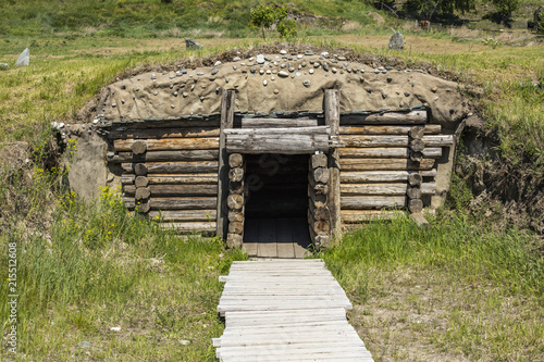 Pogrebnaya camera large Scythian burial mound. Russia, Siberia, Altai. The Iron Age photo