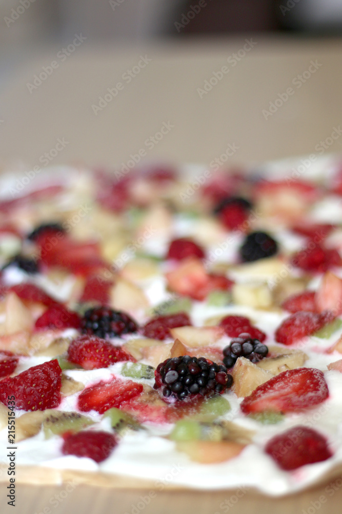 Frozen yogurt bark with various fruit strawberry, banana, nectarine, kiwi, raspberry, blackberry and stevia. Healthy, sugar free and gluten free snack. Selective focus.
Frozen yogurt bark with various fruit strawberry, banana, nectarine, kiwi, raspberry, blackberry and stevia. Healthy, sugar free and gluten free snack. Selective focus.