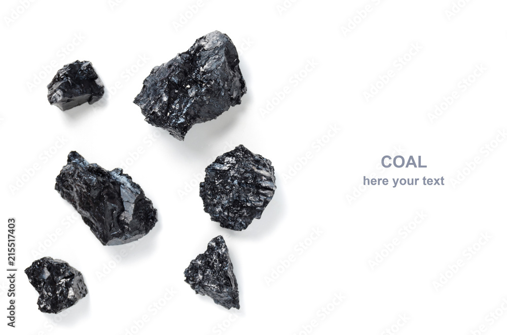 Hard coal on white background.Fuel and energy. Hard coal on white background.Fuel and energy.