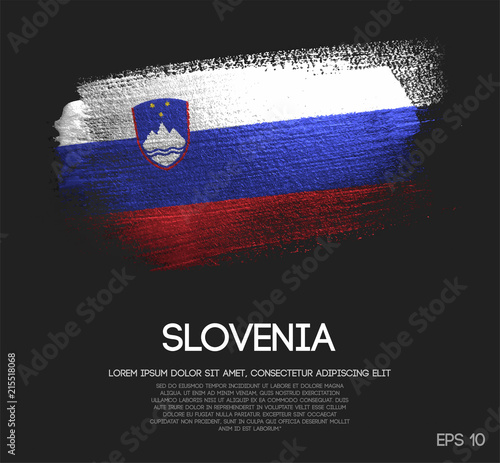 Slovenia Flag Made of Glitter Sparkle Brush Paint Vector