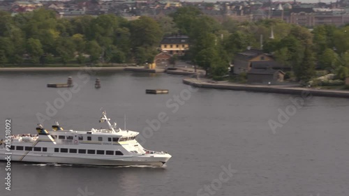 Stockholm's Busy And Scenic Saltsjon Waterway Full Of Ferries And Ships photo