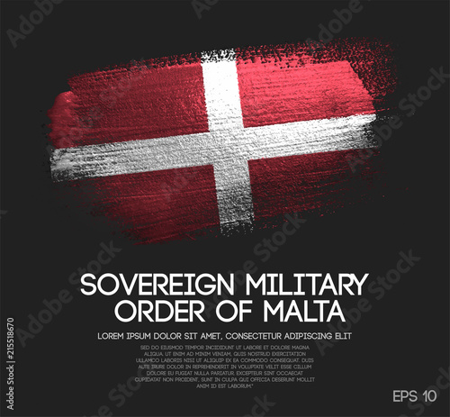 Sovereign Military Order of Malta Flag Made of Glitter Sparkle Brush Paint Vector