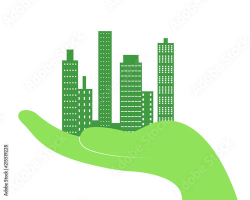 City on hand vector illustration 